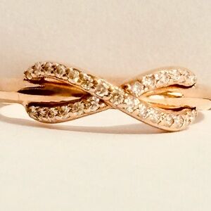 TIFFANY & CO - SOLID 18K ROSE GOLD DIAMOND ETERNITY RING - SIZE 6